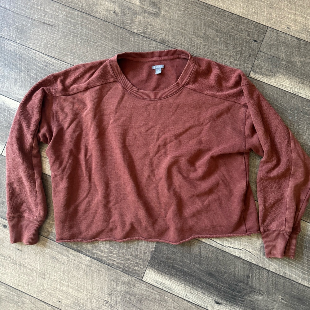 aerie crop sweatshirt in rust red
